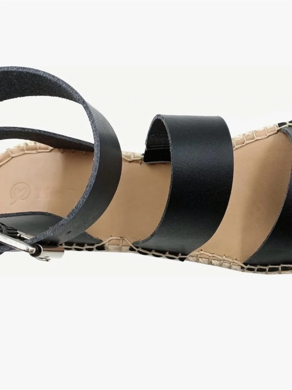 Women's Black Ankle-Strap Espadrille Platform Sandals